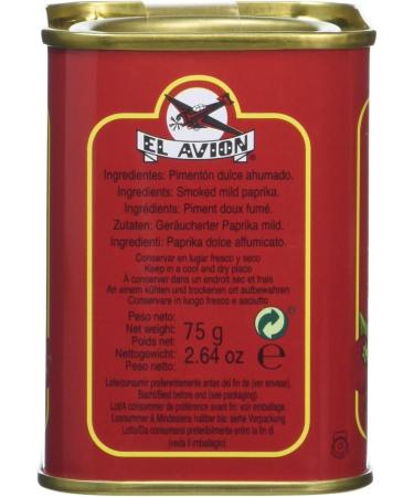 El Avion Pimenton Dulce Ahumado - Smoked Mild Paprika Red Tin 75 g 1 - Buy Online on SooperMarket.com