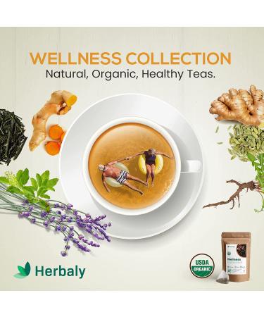 Organic Herbal Ginger Tea 70g - Herbaly Wellness Collection - 28 Count Bag - Buy Online on SooperMarket.com