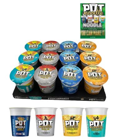 Pot Noodle 4 Variety Include Chow Mein Chinese Noodles Sticky Rib Original Pot Noodle Curry & Sweet And Sour Pot Noodles - Buy Bulk 12 Pack Pot Noodles
