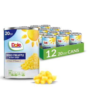 Dole Canned Crushed Pineapple in Heavy Syrup 20 Oz 12 Count (Package May Vary) 1.25 Pound (Pack of 12)