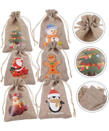 ORFOFE 1 Set Christmas Bags Holiday Bags Christmas Candy Bag Burlap Bag Pouch Snack Bag - Buy Online on SooperMarket.com