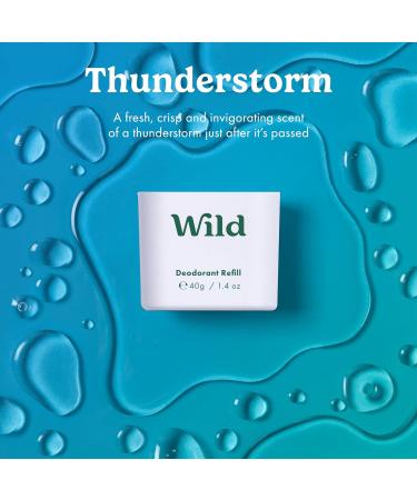 Wild - Mens Natural Refillable Deodorant Starter Kit - Black Case with Fresh Cotton & Sea Salt Ocean Mist & Thunderstorm Scents - Long Lasting Protection - Aluminium Free - Vegan & Eco-Friendly - Buy Online on SooperMarket.com