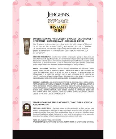 Self Tanner & Tanning Mitt Kit | Jergens Natural Glow Moisturizer & Bronzer (Deep Bronze) + Applicator Mitt for Flawless Natural Looking Colour - Buy Online on SooperMarket.com