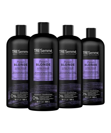 TRESemm Shampoo 4 Count For Blonde Hair & Silver Hair Formulated With Ultra-Violet Neutralizer Technology 28 Oz
