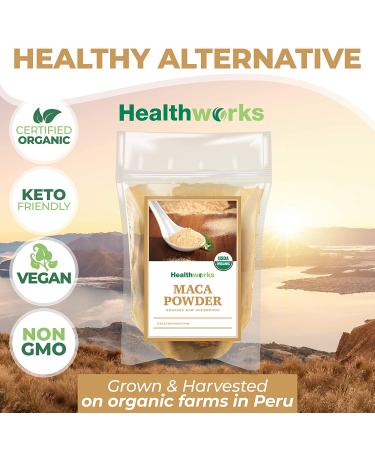 Healthworks Maca Powder Raw - 32oz | Certified Organic Flour for Keto, Vegan, Non-GMO | Premium Peruvian Origin for Breakfast, Smoothies, Baking & Coffee - Buy Online on SooperMarket.com