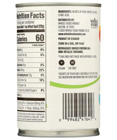 365 by Whole Foods Market Hearts Of Palm Salad Cut 14.1 oz - Fresh & Delicious - Buy Online on SooperMarket.com