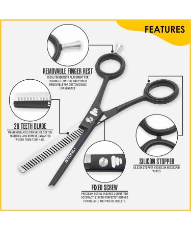 Stonli Thinning Scissors for Hair Cutting - Stainless Steel 5.5 inch Hairdressing Scissors with Sharp Edge Barber Scissors - Hair Cutting Scissor for Salon Home Men Women (Traditional) - Buy Online on SooperMarket.com