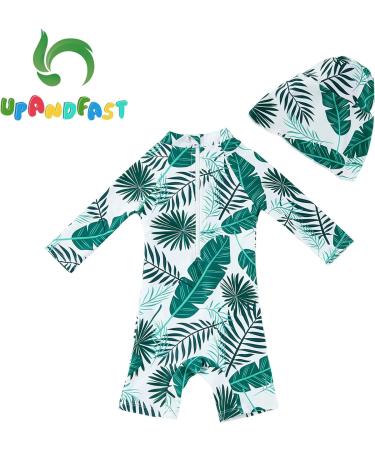 UPF 50+ Baby Boy Swimsuit Set with Sun Hat | 12-18 Months | Leaf Design - Buy Online on SooperMarket.com