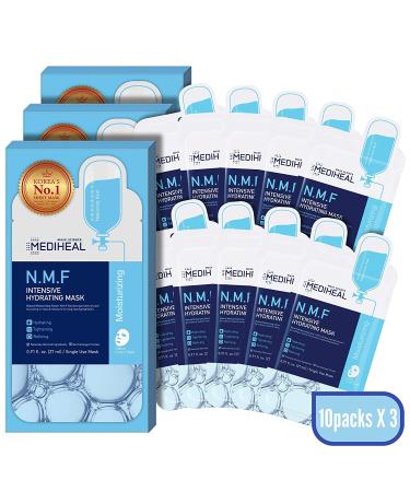 Mediheal N.M.F Intensive Hydrating Jumbo Pack - 30 Ultra Moisturizing Sheet Masks with Hyaluronic Acid | Korea's No.1 Face Mask - Buy Online on SooperMarket.com