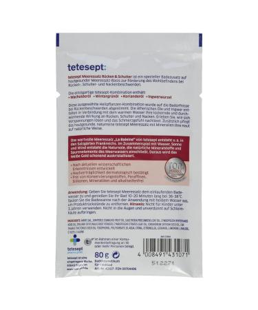 Tetesept Sea Salt for Back and Shoulder Relief 80g | Soothing Bath Salts for Relaxation - Buy Online on SooperMarket.com