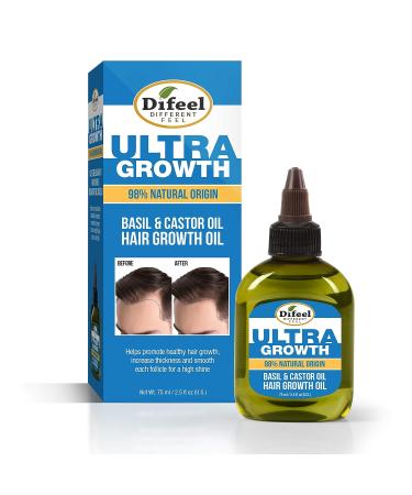 Difeel Men's Ultra Growth Basil & Castor Hair Oil 2.5 oz - Promotes Hair Growth & Thickness - Buy Online on SooperMarket.com