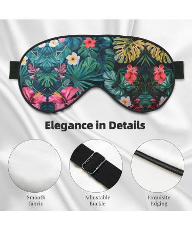 Hojas Tropicales Y Flores Print Double-Sided Eye Mask Soft and Light Blocking for Enhancing Sleep Quality - Buy Online on SooperMarket.com