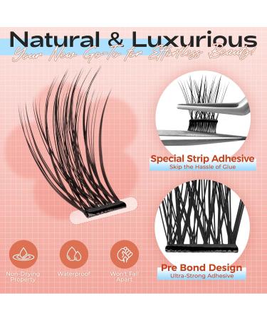 LASHVIEW Self Adhesive Eyelashes - D Curl Press On Lash Clusters Kit (10-16mm) | No Glue No Remover DIY Lash Extension - 78 Pcs with Applicator - Buy Online on SooperMarket.com