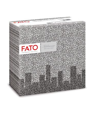 FATO - dry paper napkins airlaid textile effect pack with 50 napkins size 40x40 folded in 4 Skyline decor black black skyline