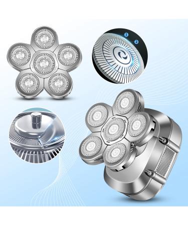 Replacement Head for Electric Shaver - 6D Men's Razor Head Waterproof Wet & Dry Bald Shaver Blades Gray/Silver Replacement Blades - Buy Online on SooperMarket.com