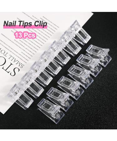 Sularpek 13 Pcs Nail Tips Clip - Gel Nail Clamps for Quick Building Nail Extension - DIY Manicure Nail Art Tool - Buy Online on SooperMarket.com