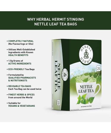 Stinging Nettle Leaf Tea - 25 Individually Wrapped Tea Bags with Natural Wild Nettle Herb - Buy Online on SooperMarket.com