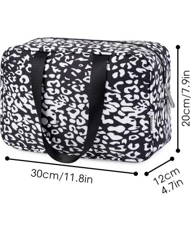 Large Full Size Toiletry Bag in Black Leopard Print - Travel Makeup Organizer for Women - Buy Online on SooperMarket.com