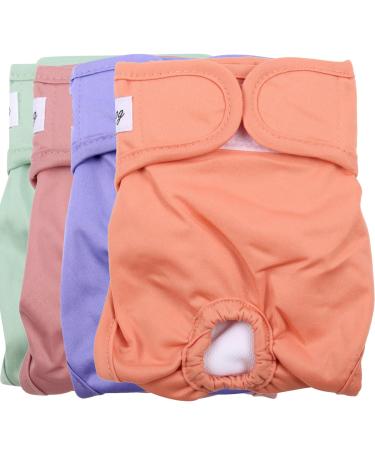 JoyDaog Female Dog Diapers for Large Dogs 4 Pack Reusable Dog Diapers XXL XX-Large (Pack of 4) 4 Bright Colors