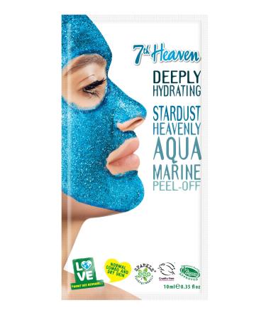 7th Heaven Stardust Heavenly Aquamarine Peel-Off Coconut Clay Face Mask to Remove Blackheads Hydrate and Nourish for Ultra Clean Glowing Skin - Ideal for Normal Combination and Dry Skin 10ml