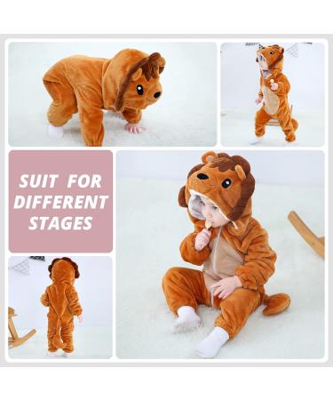 Cooky.D Unisex Winter Animal Hooded Baby Romper | Brown | 6-12 Months - Buy Online on SooperMarket.com