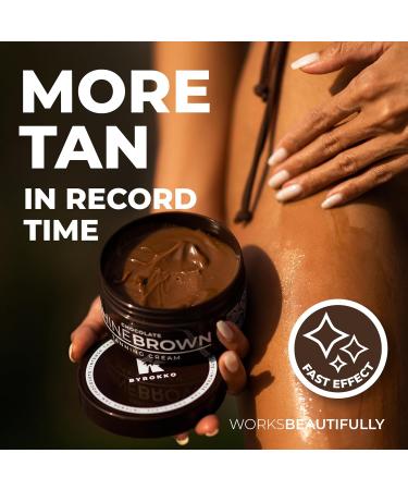 BYROKKO Shine Brown Chocolate Tanning Accelerator Cream (200 ml) - Fast Bronzing for Intense Chocolate Tan - Buy Online on SooperMarket.com