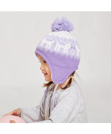 Toddler Winter Hat with Earflap for Boys and Girls - Deer-Purple (2-4 Years) - Buy Online on SooperMarket.com