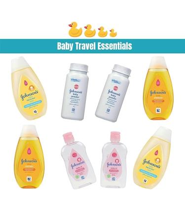 Johnson's Baby Bath Essentials Travel Kit - 9 Piece TSA Approved Toiletries Set with Shampoo  Body Wash  Baby Powder  and Oil - Bonus Loofah Included - Buy Online on SooperMarket.com