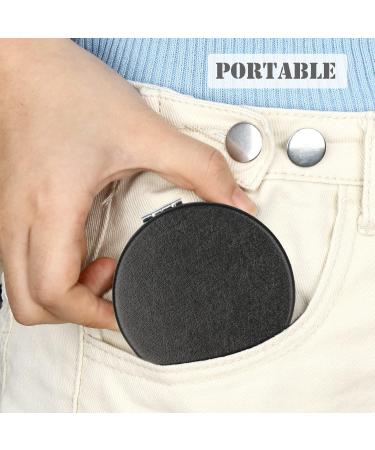 Compact Vanity Makeup Mirror | Elegant Black Travel Cosmetic Mirror for Men, Women, and Girls | Portable Handheld Magnifying Mirror for Pocket, Purse, Wallet - Buy Online on SooperMarket.com