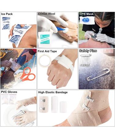 216 Pcs Survival First Aid Kit - Professional Gear for Emergency Hiking, Hunting, Camping - Green - Buy Online on SooperMarket.com