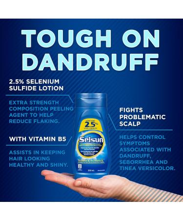 Selsun Blue Anti-Dandruff Shampoo 200mL Dandruff Treatment with 2.5% Extra Strength Selenium Sulfide and Pro-Vitamin B5 Selsun Blue 2.5% 200 ml (Pack of 1) - Buy Online on SooperMarket.com