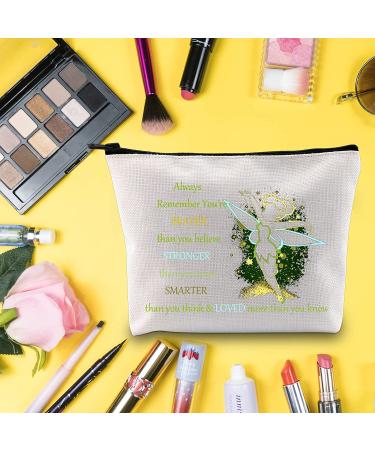 Fairy Tale Cosmetic Make Up Bag - Braver, Stronger, Smarter Than You Think - Fairy Pixie Inspired Gift - Zipper Pouch for Women/Girls - Always Tinkerbell - Buy Online on SooperMarket.com