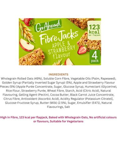 Flapjack Bars Bundle with 2 x Go Ahead Fibre Jacks Raspberry and 2 x Go Ahead Fibre Jacks Applle & Strawberry | 2 Cereal Bars Flavours 4 Breakfast Bars Packs 16 Go Ahead Bars - Buy Online on SooperMarket.com