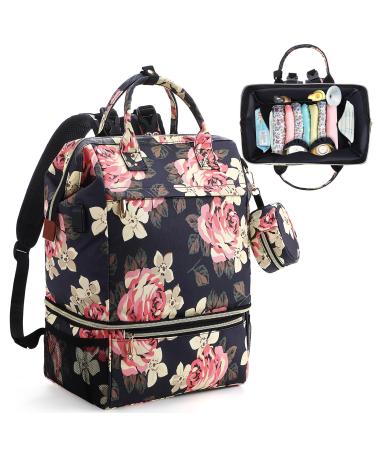 Luckits Nappy Bag 2 Layer Changing Bag Waterproof Diaper Bag with Insulated Pockets and Pacifier Holder Nappy Changing Bags Multi-Function Baby Bag with USB Port Stroller Strap for Mom & Dad