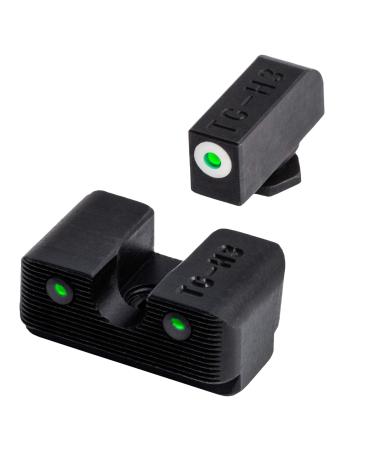 TRUGLO Tritium Pro Glow-in-The-Dark Handgun Night Sights for Glock Pistols White Ring Glock 17, 17L, 19, 22, 23, 24 and more Sight