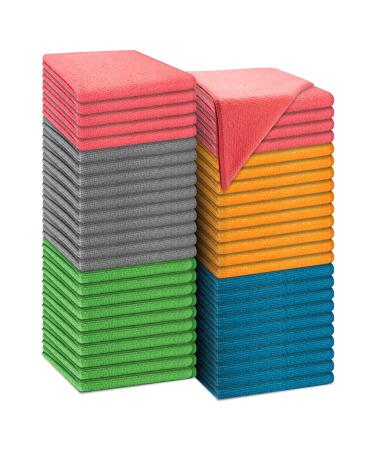 USANOOKS Microfiber Cleaning Cloth - 50 Pcs (12x12 in) - Cleaning Rags - Microfiber Towels for Cars - Softer and More Absorbent - Lint Free Cloth
