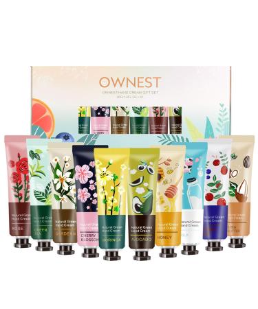 Ownest 10 Pack Plant Fragrance Hand Cream Moisturizing Hand Care Cream Travel Gift Set With Natural Aloe And Vitamin E For Men And Women-30ml