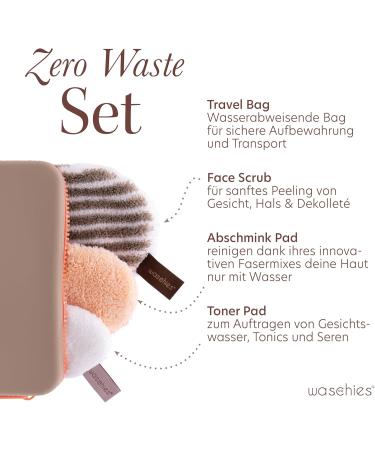 Reusable Sustainable Wash Set Apricot Cosmetic Bag with Makeup Pad Toner and Exfoliator Washable Perfect Travel Set for Women Teens Adults - Buy Online on SooperMarket.com