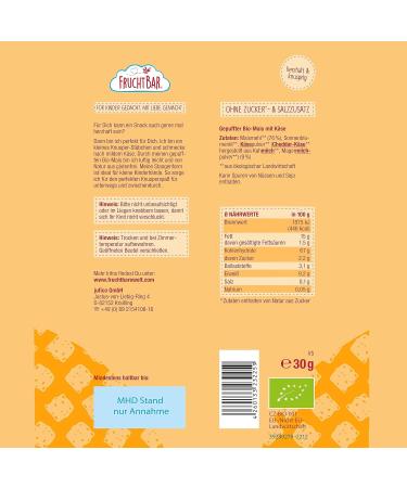 Fertile Organic Crispy Sticks with Corn & Cheese - 8-Pack Sugar & Salt-Free Snack for Babies 12+ Months & Kids 8 x 30g - Buy Online on SooperMarket.com