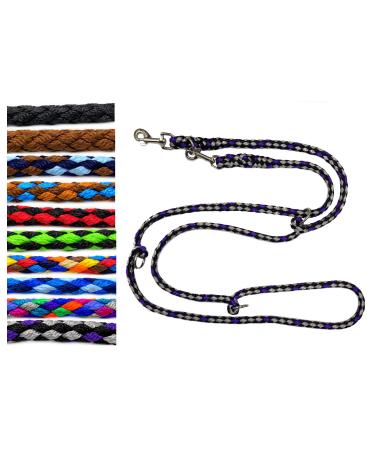 Dog linen large dogs up to 80 kg double linen jumbo 2.40m / 2.80m / 3.50m / 5m adjustable exercise line / guide very stable (2.80m 4-fold adjustable Boston (black-silver purple)) 2.80m 4-fold Boston (Black silver-purple)