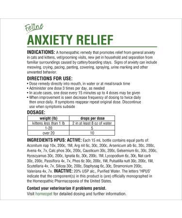 HomeoPet Feline Anxiety Relief - Stress & Anxiety Support for Cats - 15ml - Buy Online on SooperMarket.com