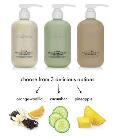 RAYA Enzyme Hydrating Body Scrub 16 oz - Cucumber Scented Exfoliating Scrub with Seaweed & Jojoba Beads | Gentle Skin Care for All Skin Types - Buy Online on SooperMarket.com