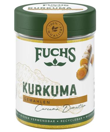 Fuchs spice - ground turmeric - for a yellow note in curries pasta or couscous - natural ingredients - 70 g in reusable recyclable can