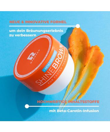 BYROKKO Shine Brown Beta Carotene Tanning Accelerator Carroten Tanning Gel Effective in Sunbeds & Outdoor Sun Natural Tan-boosting Sunbed Cream 200 ml - Buy Online on SooperMarket.com