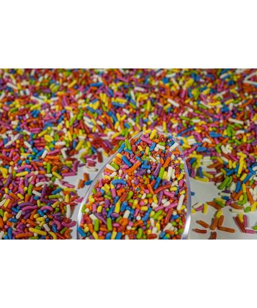 Natural Rainbow Sprinkles - Dairy, Nut, Gluten, Soy Free | Vegan & Kosher | 1.5 lbs Cupcake & Cake Topper | Resealable Container - Buy Online on SooperMarket.com