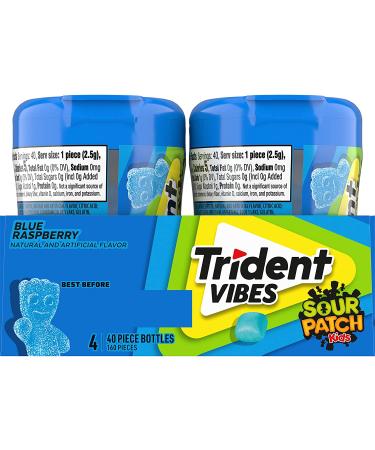 Trident Vibes SOUR PATCH KIDS Blue Raspberry Sugar Free Gum - 160 Pieces - Buy Online on SooperMarket.com