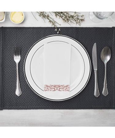 100 Pack Rose Gold Disposable Guest Towels - Soft and Absorbent Linen-Feel Hand Towels for Kitchen, Parties, Weddings - Single-Use Napkins for Events - Buy Online on SooperMarket.com