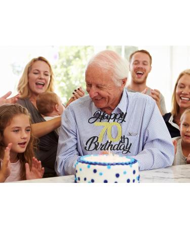 Shop Sumerk 70th Birthday Cake Attachments - Gold & Black Decorations Perfect Party Accessories - Buy Online on SooperMarket.com