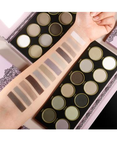 DE LANCI Matte Eyeshadow Palette - 12 Natural Shades for Older Women, Cool Gray Tones, Talc-Free, Mirror Included - Buy Online on SooperMarket.com