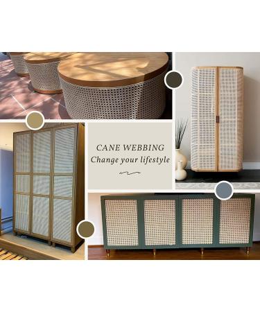 14 Width Natural Rattan Cane Webbing Roll - 12 Feet | Open Weave Wicker Material for Caning Projects - Buy Online on SooperMarket.com